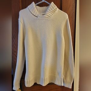 Beautiful, Heavy Men's Cream Shawl Collared Banana Republic Sweater Size M